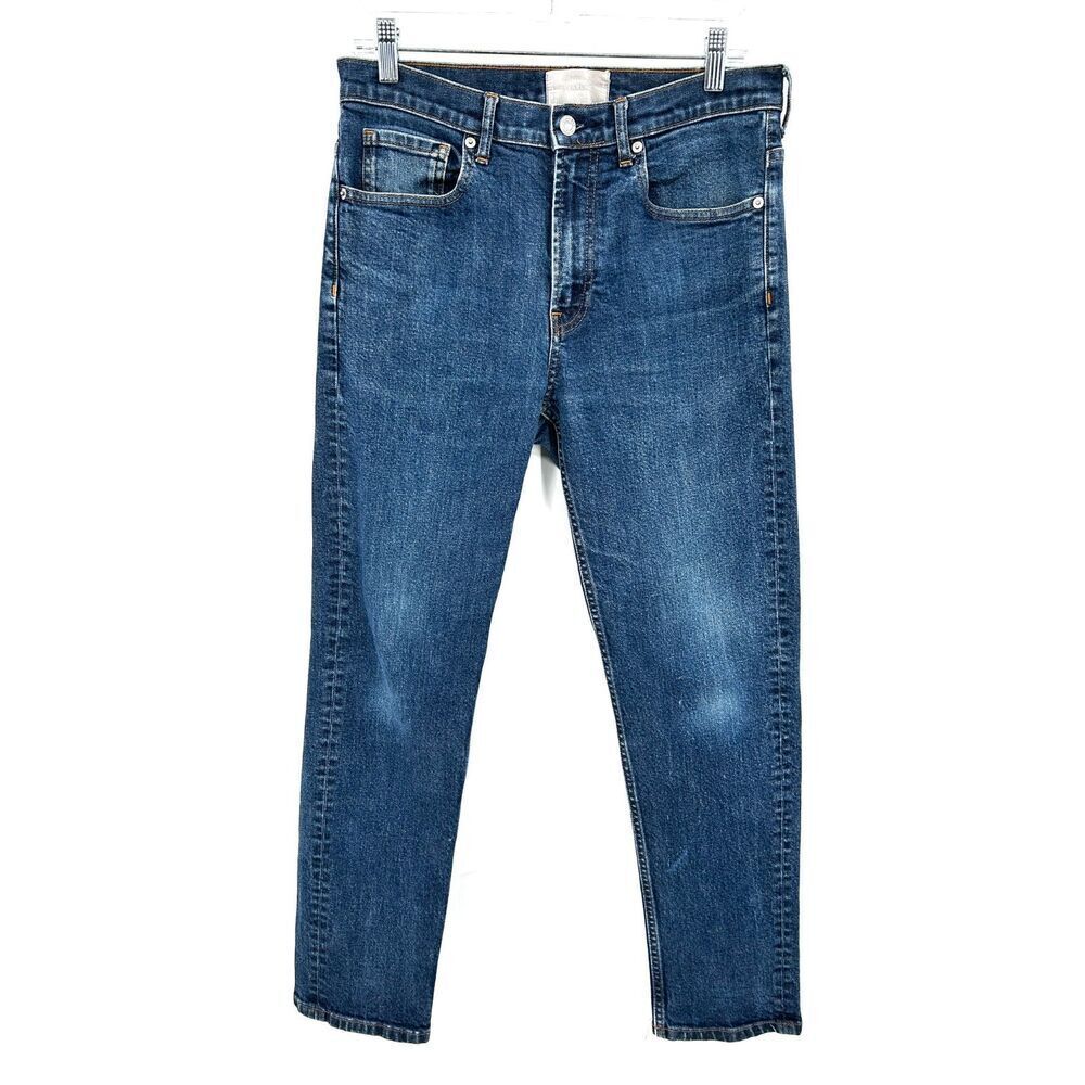 EVERLANE Men's Blue Stretch Denim Straight Leg Casual Jeans Size 32 x 30